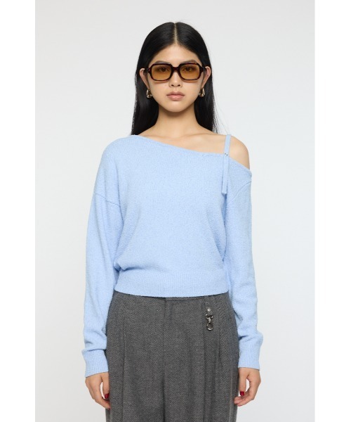 MOUSSY(マウジー)の「BUTTON STRAP O/S トップス(ニット/セーター・レディース・杢グレー/アイボリー/ブラック/ライトブルー・FREE)」の16枚目の写真