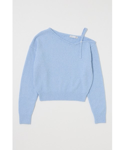 MOUSSY(マウジー)の「BUTTON STRAP O/S トップス(ニット/セーター・レディース・杢グレー/アイボリー/ブラック/ライトブルー・FREE)」の17枚目の写真