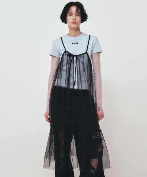 NICK&NICOLE(ニックアンドニコール)の「DOTS SEE-THROUGH LAYERED FILL DRESS_BLACK(ワンピース・レディース・その他・FREE)」の1枚目の写真