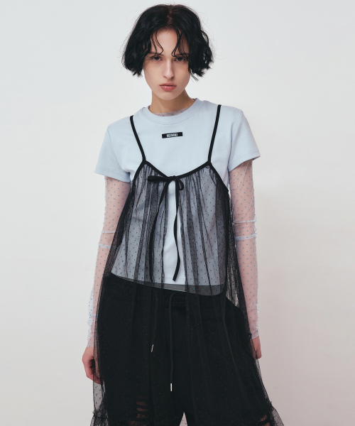 NICK&NICOLE(ニックアンドニコール)の「DOTS SEE-THROUGH LAYERED FILL DRESS_BLACK(ワンピース・レディース・その他・FREE)」の2枚目の写真