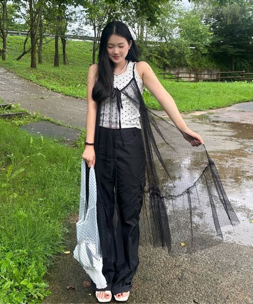 NICK&NICOLE(ニックアンドニコール)の「DOTS SEE-THROUGH LAYERED FILL DRESS_BLACK(ワンピース・レディース・その他・FREE)」の8枚目の写真
