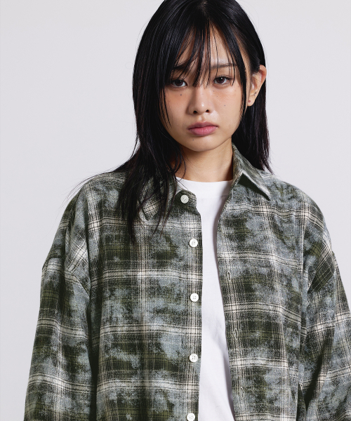 F.ILLUMINATE(フィルミネイト)の「ダイダチェックシャツ-カーキ(シャツ/ブラウス・レディース・その他・SMALL/MEDIUM/LARGE)」の3枚目の写真