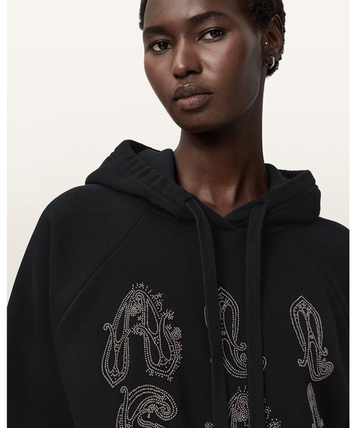 ALLSAINTS(オールセインツ)の「ELLA OVERSIZED TALON HOODIE | ELLA オーバーサイズ タルン フーディー(パーカー・レディース・ブラック・S/M/L/XS)」の2枚目の写真