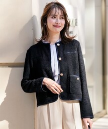 ANY SIS（エニィスィス）の「ネップツイード ジャケット（ノーカラージャケット）」