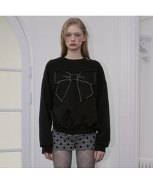 Patch Ribbon Sweatshirt [Black]