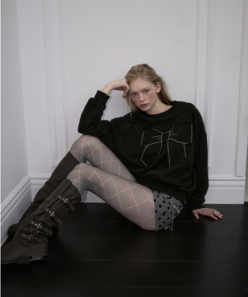 ROSEFRANTZ（ロゼフランツ）の「Patch Ribbon Sweatshirt [Black]（スウェット・レディース・ブラック・OS）」の6枚目の写真