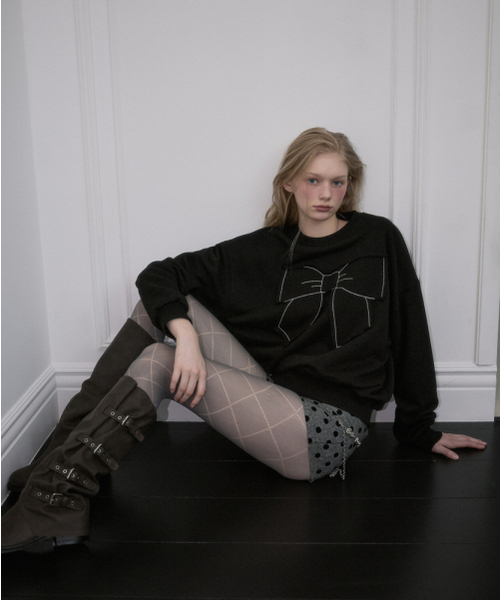 ROSEFRANTZ（ロゼフランツ）の「Patch Ribbon Sweatshirt [Black]（スウェット・レディース・ブラック・OS）」の7枚目の写真
