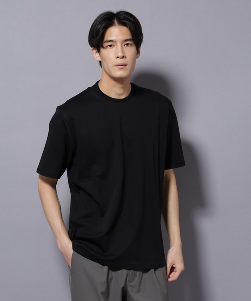 NANO universe（ナノユニバース）の「ジャケT(R) プレミアム クルーネック 半袖（Tシャツ/カットソー・メンズ・ホワイト/ブラック・S/M/L/XL）」の2枚目の写真
