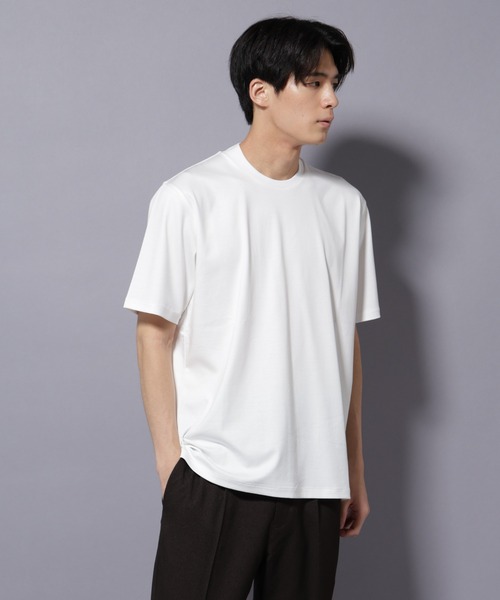 NANO universe（ナノユニバース）の「ジャケT(R) プレミアム クルーネック 半袖（Tシャツ/カットソー・メンズ・ホワイト/ブラック・S/M/L/XL）」の3枚目の写真