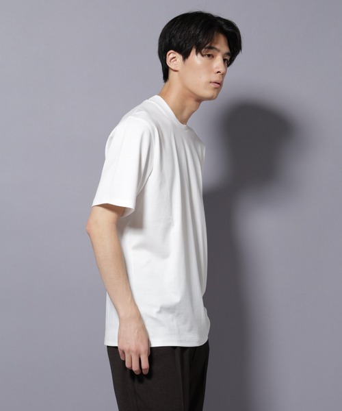 NANO universe（ナノユニバース）の「ジャケT(R) プレミアム クルーネック 半袖（Tシャツ/カットソー・メンズ・ホワイト/ブラック・S/M/L/XL）」の4枚目の写真