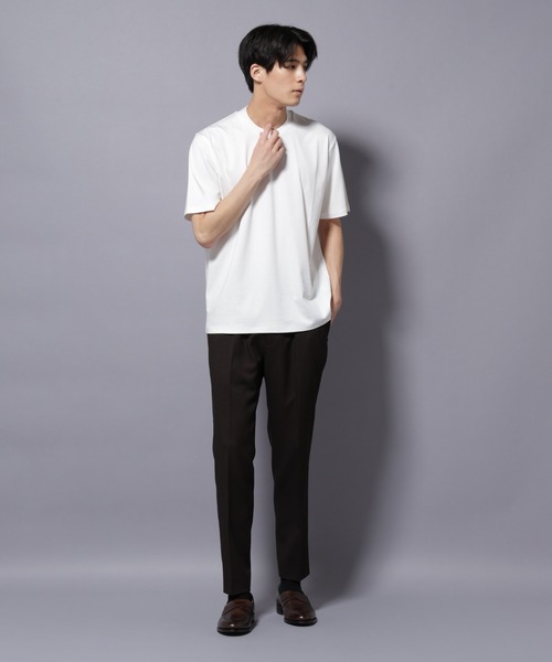 NANO universe（ナノユニバース）の「ジャケT(R) プレミアム クルーネック 半袖（Tシャツ/カットソー・メンズ・ホワイト/ブラック・S/M/L/XL）」の7枚目の写真