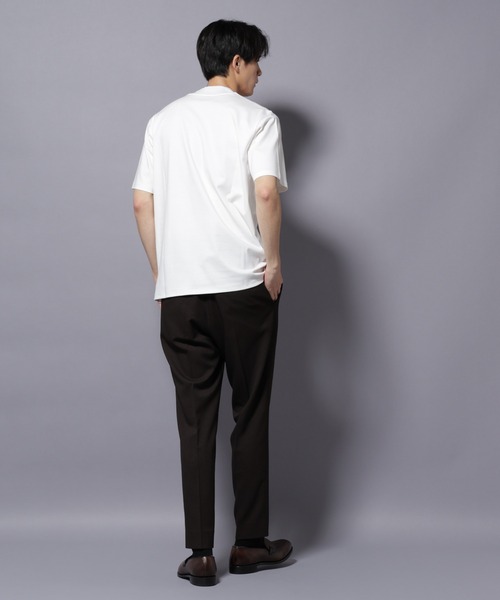 NANO universe（ナノユニバース）の「ジャケT(R) プレミアム クルーネック 半袖（Tシャツ/カットソー・メンズ・ホワイト/ブラック・S/M/L/XL）」の9枚目の写真