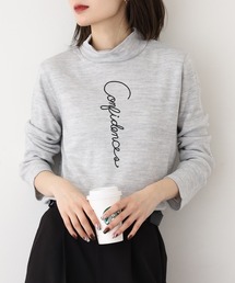 BRODIAEA ウール混ロゴハイネックプルオーバー 長袖