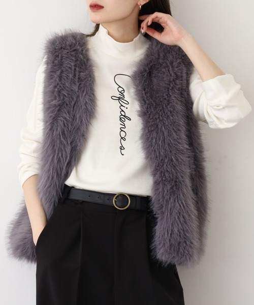 BRODIAEA(ブローディア)の「BRODIAEA ウール混ロゴハイネックプルオーバー 長袖(Tシャツ/カットソー・レディース・オフホワイト/ブルー/ブラック/ベージュ/グレー・40)」の14枚目の写真