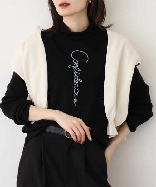 BRODIAEA(ブローディア)の「BRODIAEA ウール混ロゴハイネックプルオーバー 長袖(Tシャツ/カットソー・レディース・オフホワイト/ブルー/ブラック/ベージュ/グレー・40)」の17枚目の写真