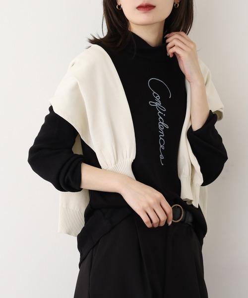 BRODIAEA(ブローディア)の「BRODIAEA ウール混ロゴハイネックプルオーバー 長袖(Tシャツ/カットソー・レディース・オフホワイト/ブルー/ブラック/ベージュ/グレー・40)」の18枚目の写真