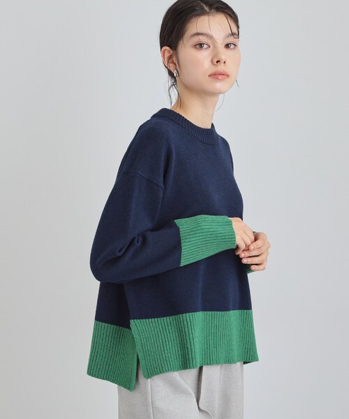 THE SHOP TK (ザ ショップ ティーケー )の「インしないで着られる カラーブロックニット(ニット/セーター・レディース・ダークブラウン系4/ネイビー系4/グレー系4・13/12)」の13枚目の写真
