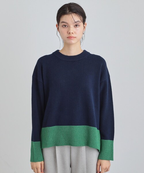THE SHOP TK (ザ ショップ ティーケー )の「インしないで着られる カラーブロックニット(ニット/セーター・レディース・ダークブラウン系4/ネイビー系4/グレー系4・13/12)」の16枚目の写真