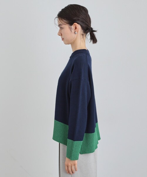 THE SHOP TK (ザ ショップ ティーケー )の「インしないで着られる カラーブロックニット(ニット/セーター・レディース・ダークブラウン系4/ネイビー系4/グレー系4・13/12)」の17枚目の写真