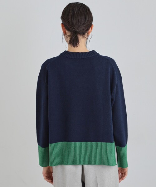 THE SHOP TK (ザ ショップ ティーケー )の「インしないで着られる カラーブロックニット(ニット/セーター・レディース・ダークブラウン系4/ネイビー系4/グレー系4・13/12)」の18枚目の写真