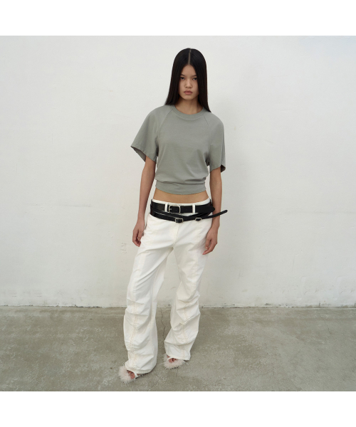 LCDC TM(エルシーディーシーティーエム)の「WHITE STRING TROUSERS (WHITE)(その他パンツ・レディース・ホワイト・SMALL/MEDIUM)」の1枚目の写真