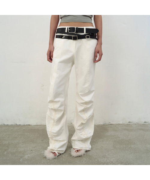LCDC TM(エルシーディーシーティーエム)の「WHITE STRING TROUSERS (WHITE)(その他パンツ・レディース・ホワイト・SMALL/MEDIUM)」の5枚目の写真