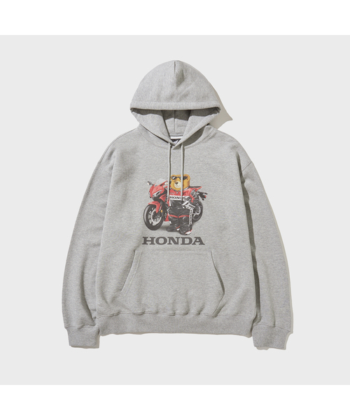 PHYPS MOTORCYCLE(フィップスモーターサイクル)の「Racing Bear Hoodie Gray(パーカー・メンズ・その他・LARGE/X-LARGE/SMALL/MEDIUM)」の1枚目の写真