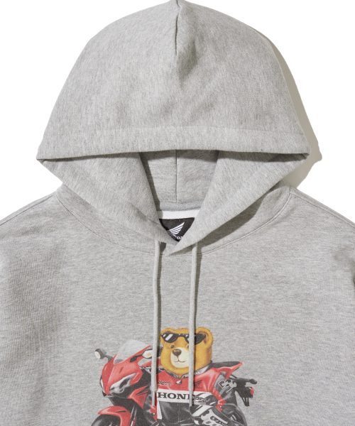 Racing Bear Hoodie Gray