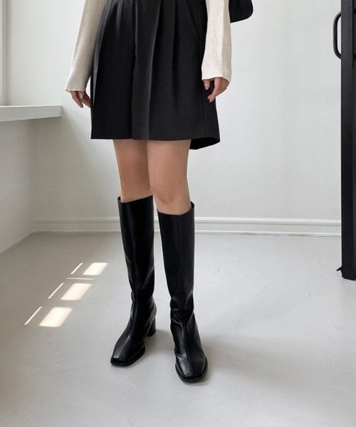 HALEY PESCA（ヘーリーペスカ）の「HALEY PESCA/スクエアトゥ　ヒールロングブーツ（ブーツ・レディース・ブラック/ブラウン・40/38/36）」の8枚目の写真