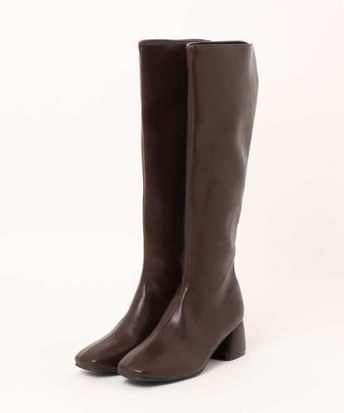 HALEY PESCA（ヘーリーペスカ）の「HALEY PESCA/スクエアトゥ　ヒールロングブーツ（ブーツ・レディース・ブラック/ブラウン・40/38/36）」の11枚目の写真