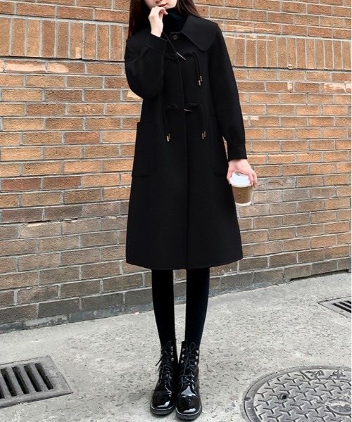＆soiree（アンドソワレ）の「ビックカラーミドル丈コート（チェスターコート・レディース・ブラック/レッド・MEDIUM/LARGE/X-LARGE）」の8枚目の写真