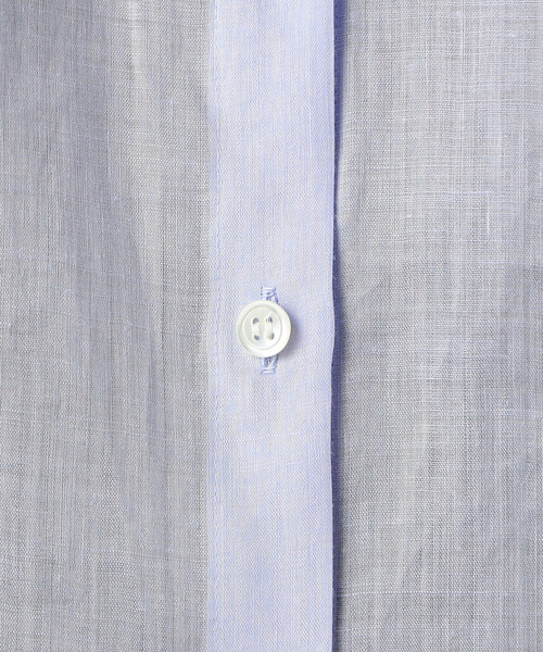 Gabardine K.T(ギャバジンケーティー)の「〔 +サイズ 〕 シアー ラミー麻 バンドカラーシャツ(シャツ/ブラウス・レディース・ブラック/ホワイト・15号)」の17枚目の写真