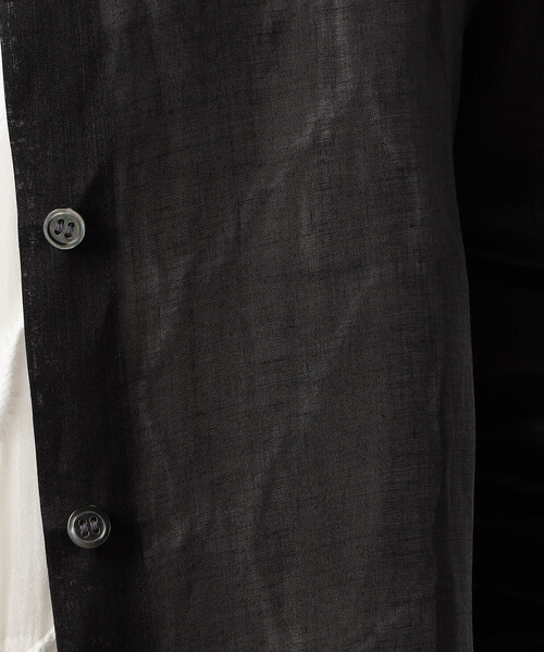 Gabardine K.T(ギャバジンケーティー)の「〔 +サイズ 〕 シアー ラミー麻 バンドカラーシャツ(シャツ/ブラウス・レディース・ブラック/ホワイト・15号)」の19枚目の写真