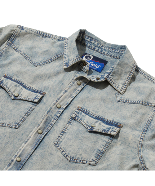 PENFIELD(ペンフィールド)の「ダイングデニムウェスタンシャツスカイブルー_FR1WR17U(シャツ/ブラウス・メンズ・スカイブルー・SMALL/MEDIUM/LARGE)」の4枚目の写真