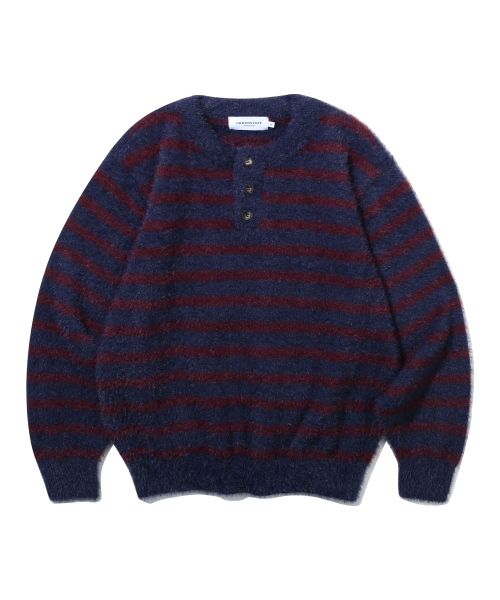 Border Hairy Henley T‑shirt (Navy)