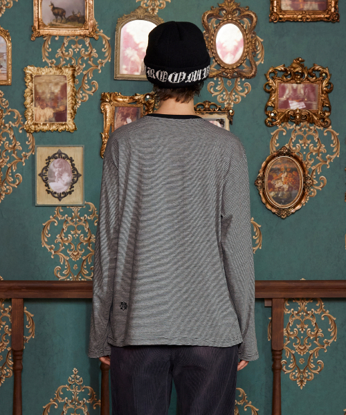 UNALLOYED(アナロイド)の「ロゴストライプロングスリーブTシャツ / ブラック(Tシャツ/カットソー・レディース・S/L/M・FREE)」の5枚目の写真