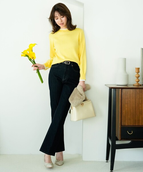 ANY SIS(エニィスィス)の「【WEB・一部店舗限定】ダブルカラー ニット(ニット/セーター・レディース・オレンジ系/ベージュ系/スカイブルー系/ホワイト系/ネイビー系/ライトイエロー系・X-LARGE)」の21枚目の写真