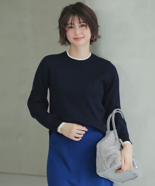 ANY SIS(エニィスィス)の「【WEB・一部店舗限定】ダブルカラー ニット(ニット/セーター・レディース・オレンジ系/ベージュ系/スカイブルー系/ホワイト系/ネイビー系/ライトイエロー系・X-LARGE)」の22枚目の写真