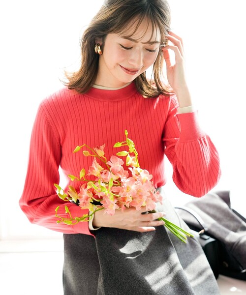 ANY SIS(エニィスィス)の「【WEB・一部店舗限定】ダブルカラー ニット(ニット/セーター・レディース・オレンジ系/ベージュ系/スカイブルー系/ホワイト系/ネイビー系/ライトイエロー系・X-LARGE)」の13枚目の写真