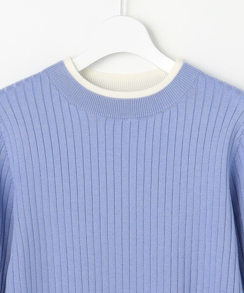 ANY SIS(エニィスィス)の「【WEB・一部店舗限定】ダブルカラー ニット(ニット/セーター・レディース・オレンジ系/ベージュ系/スカイブルー系/ホワイト系/ネイビー系/ライトイエロー系・X-LARGE)」の9枚目の写真
