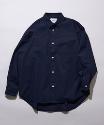 【MAISON CLUB】Broad L/S Oversized Regular Collar Shirt / Plain Stripe Plaid graphpaper pattern Shirt アナグラム刺繍ロングスリーブシャツ