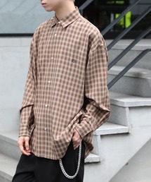MAISON CLUB | 【MAISON CLUB】Broad L/S Oversized Regular Collar Shirt　/　Plain Stripe Plaid graphpaper pattern Shirt アナグラム刺繍ロングスリーブシャツ(シャツ/ブラウス)