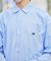 【MAISON CLUB】Broad L/S Oversized Regular Collar Shirt　/　Plain Stripe Plaid graphpaper pattern Shirt アナグラム刺繍ロングスリーブシャツ