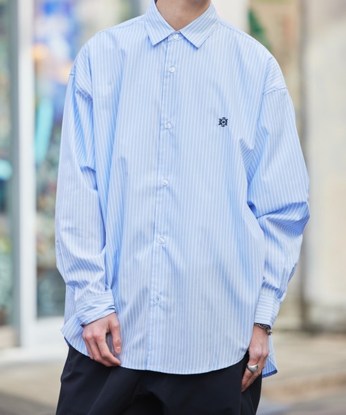 MAISON CLUB（メゾンクラブ）の「【MAISON CLUB】Broad L/S Oversized Regular Collar Shirt　/　Plain Stripe Plaid graphpaper pattern Shirt アナグラム刺繍ロングスリーブシャツ（シャツ/ブラウス・メンズ・サックスブルー/ブラック系その他2/ブラック/ブルー/グレー/ホワイト系その他2/ホワイト/ネイビー/ブラウン・M/L）」の22枚目の写真