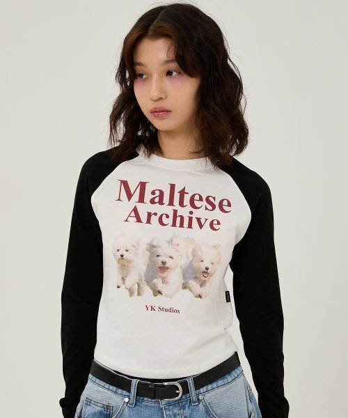 WaiKei（ワイケイ）の「マルチーズアーカイブラグランロングスリーブTシャツアイボリー（Tシャツ/カットソー・レディース・その他・2/0/1）」の2枚目の写真