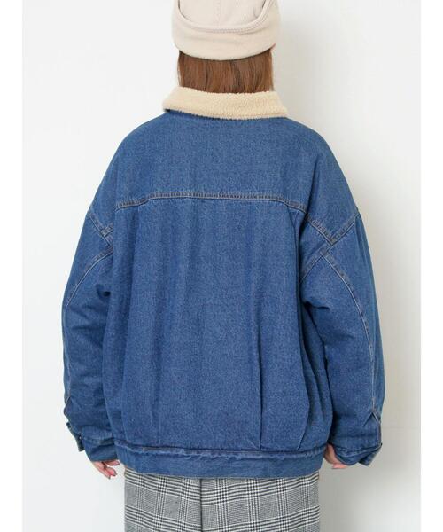 セール】デニムボアジャケット（ノーカラージャケット）｜Samansa Mos2