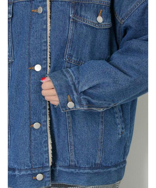 セール】デニムボアジャケット（ノーカラージャケット）｜Samansa Mos2