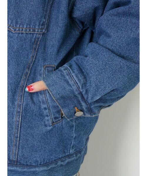 セール】デニムボアジャケット（ノーカラージャケット）｜Samansa Mos2