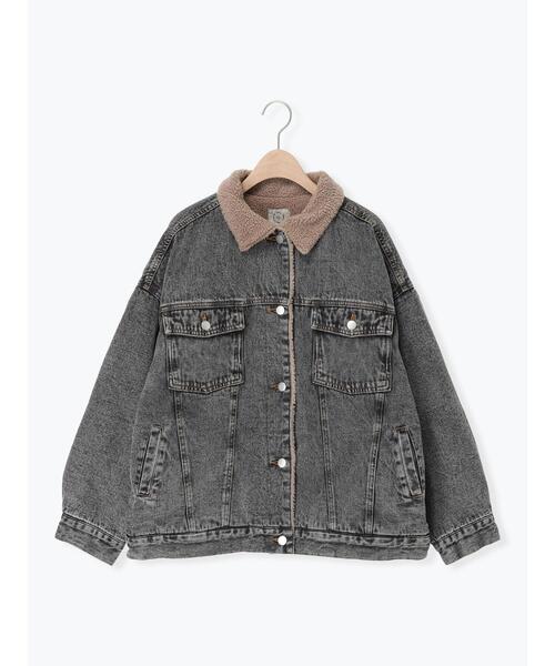 セール】デニムボアジャケット（ノーカラージャケット）｜Samansa Mos2