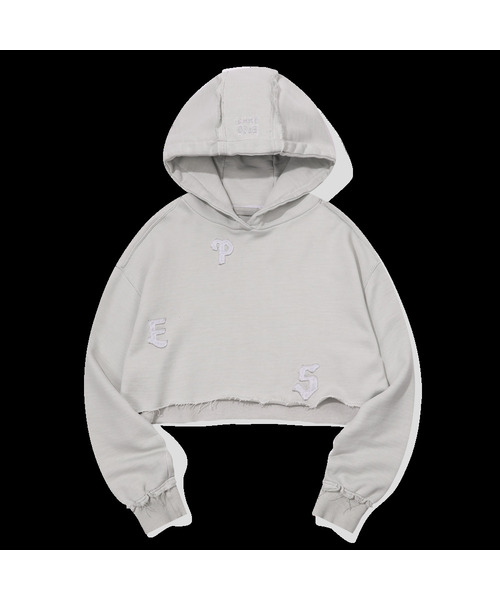 EPISODE UNTITLED(エピソードアンタイトルド)の「LUNA DYING APPLIQUE CROP HOODIE_MINT KHAKI(パーカー・レディース・その他・1/2)」の1枚目の写真